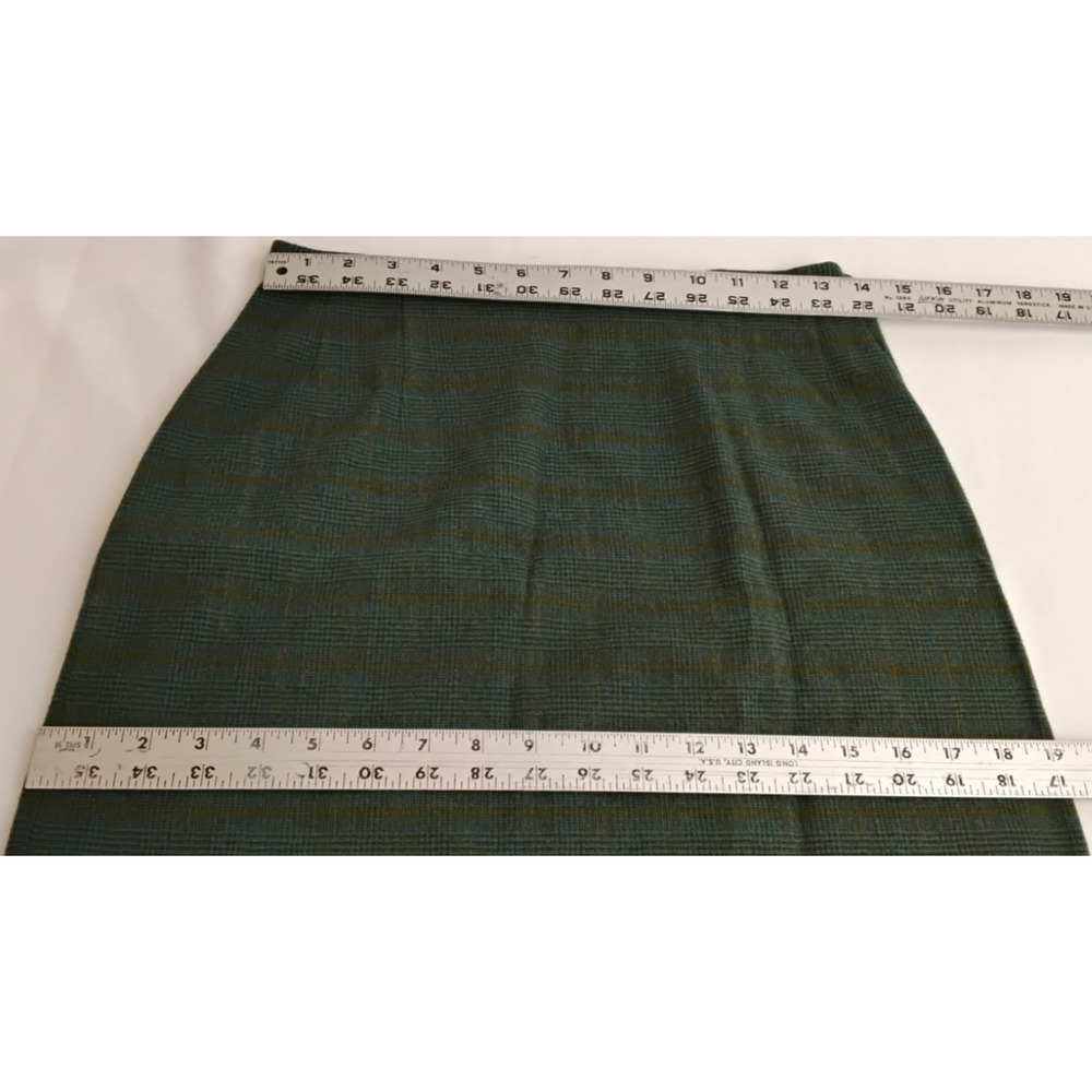 Pendleton Skirt Suit Set Women's 14 Green Plaid 100% Virgin Wool 1960s #Z5719 - Picture 12 of 16
